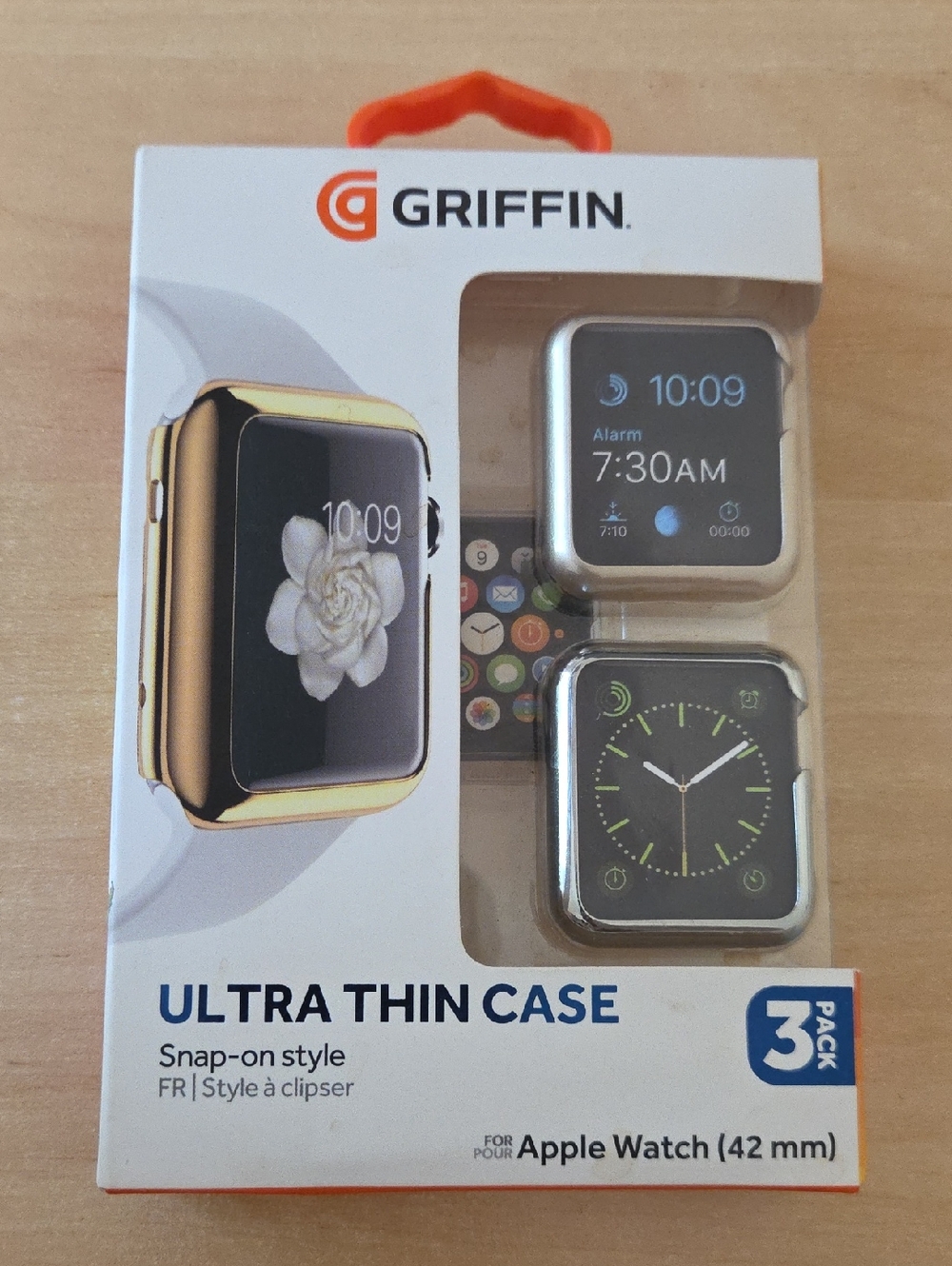 NWT Griffin Ultra Thin Case for Apple Watch (42mm) - Clear/ Silver Set